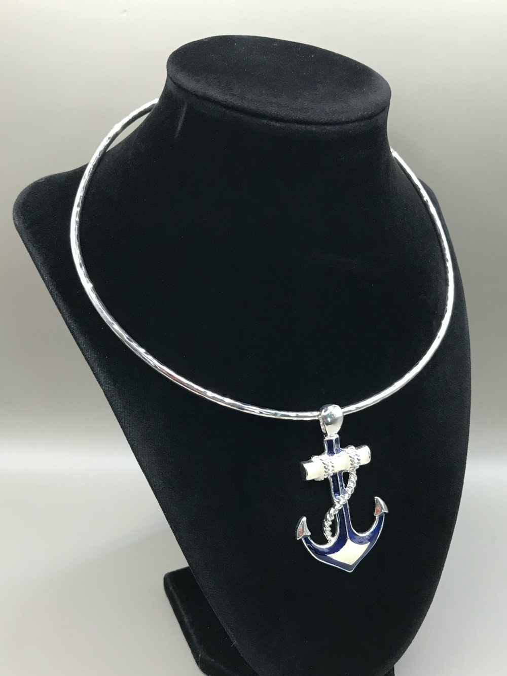 RLM “Robert Lee Morris” Silver-Tone Torque Paired with Anchor Pendant - Picture 2 of 6